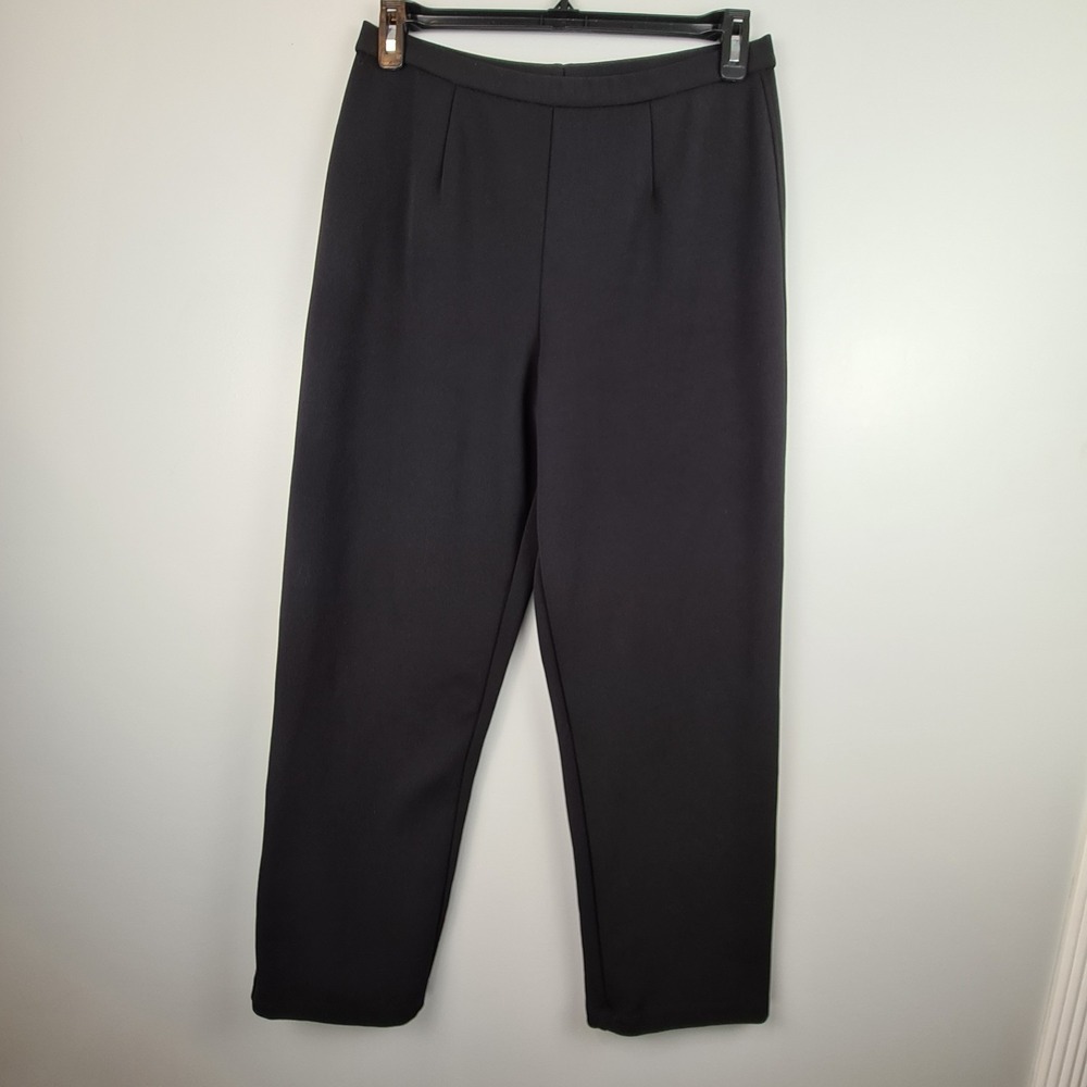 Units Women's Black Dress Pants Large Pull On Straight‎ Leg High Rise Workwear
